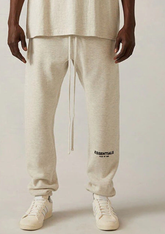FOG Essentials Black Flocked Print Fleece Sweatpants – 2022S American Streetwear