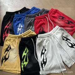 Hellstar NFC Washed Distressed Relaxed Shorts