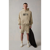FOG Essentials 1977 Flocked Logo Fleece Pullover Hoodie – 2022SS Vintage American Streetwear