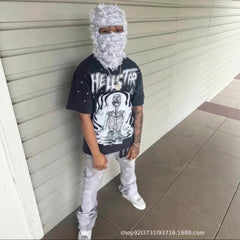 HELL Vintage Washed Graphic Tee – Oversized Unisex Short Sleeve T-Shirt