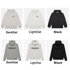 FOG Essentials Front & Back Flocked Logo Pullover Hoodie – 2022SS Unisex American Streetwear
