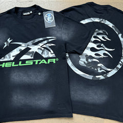 HELLSTAR 2025 American Streetwear Heavyweight Washed Vintage Oversized Short Sleeve T-Shirt