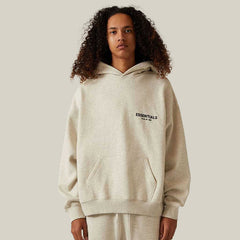 FOG Essentials Front & Back Flocked Logo Pullover Hoodie – 2022SS Unisex American Streetwear