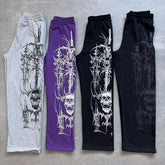 YOUNGLA Floral Graphic Sweatpants – Men's Oversized Streetwear Joggers