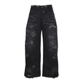Acne Studios Patch‑Repair Distressed Wide‑Leg Jeans