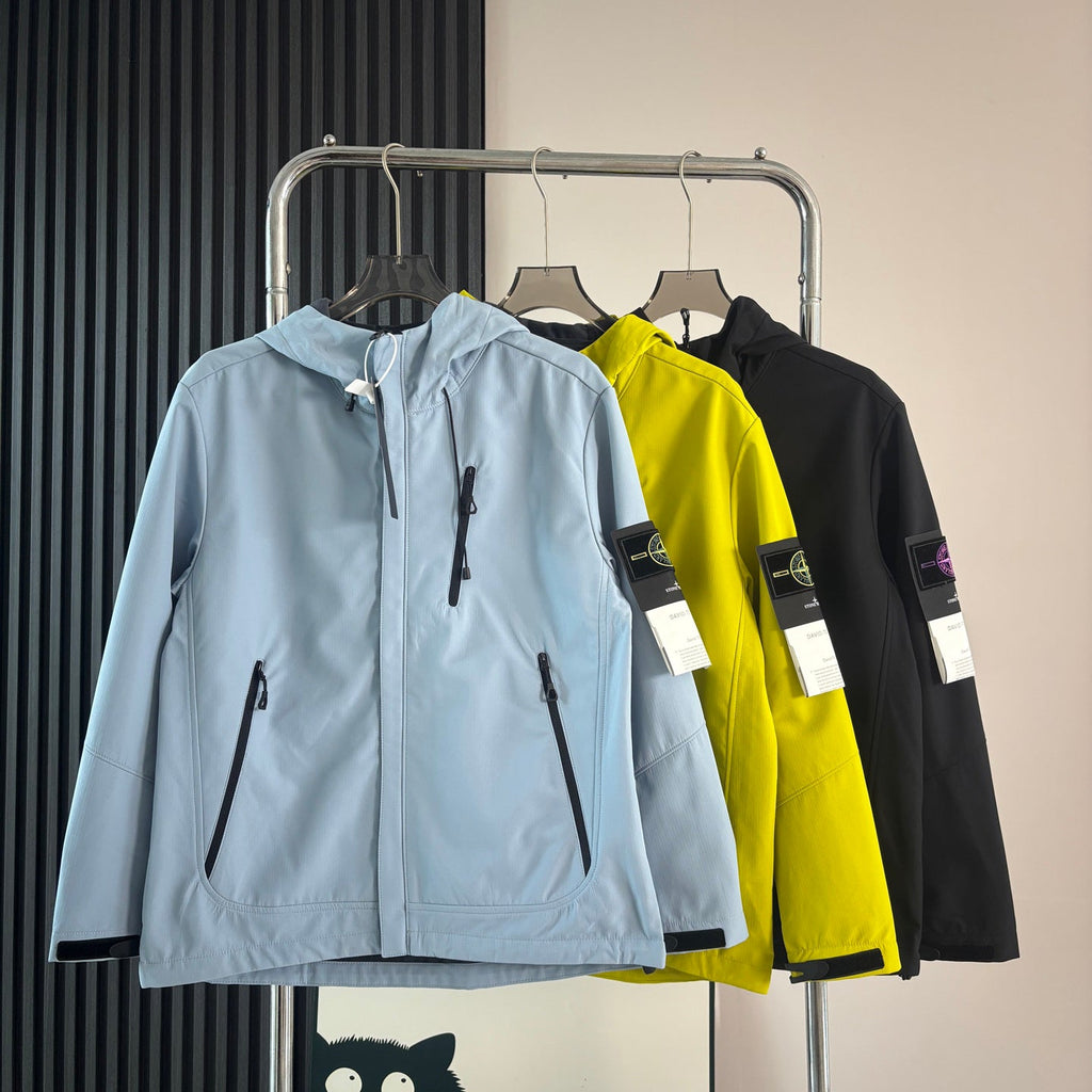 Stone Island Softshell Multi-Pocket Hooded Jacket with Compass Badge