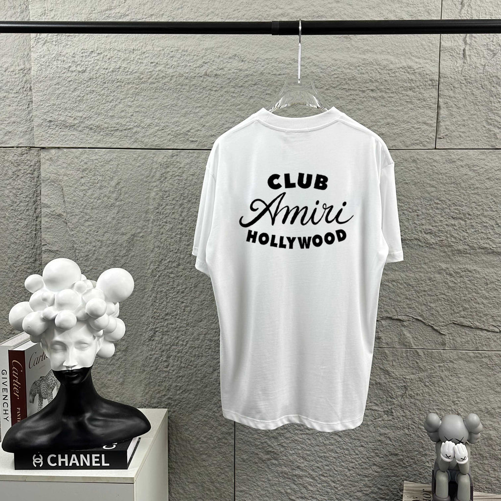 AMIRI Club Hollywood Back‑Print Crew‑Neck Short‑Sleeve T‑Shirt