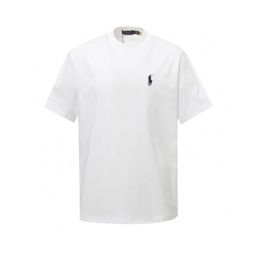 Ralph Lauren Men's White Crew‑Neck Short‑Sleeve Embroidered Pony T‑Shirt