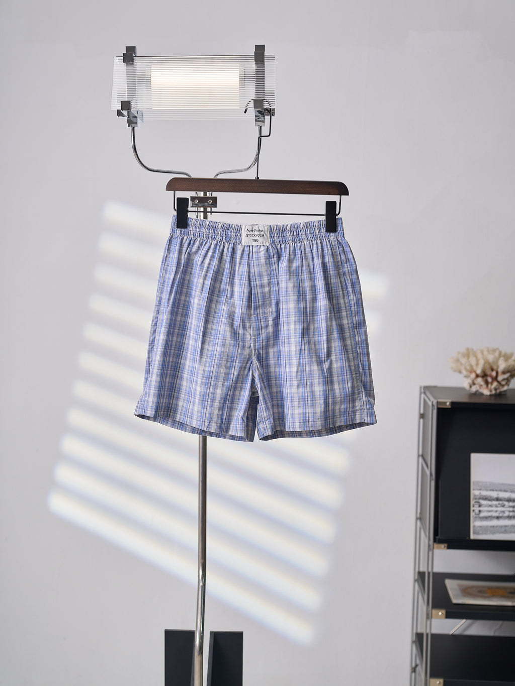 Acne Studios Blue Plaid Casual Boxer Shorts