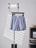 Acne Studios Blue Plaid Casual Boxer Shorts