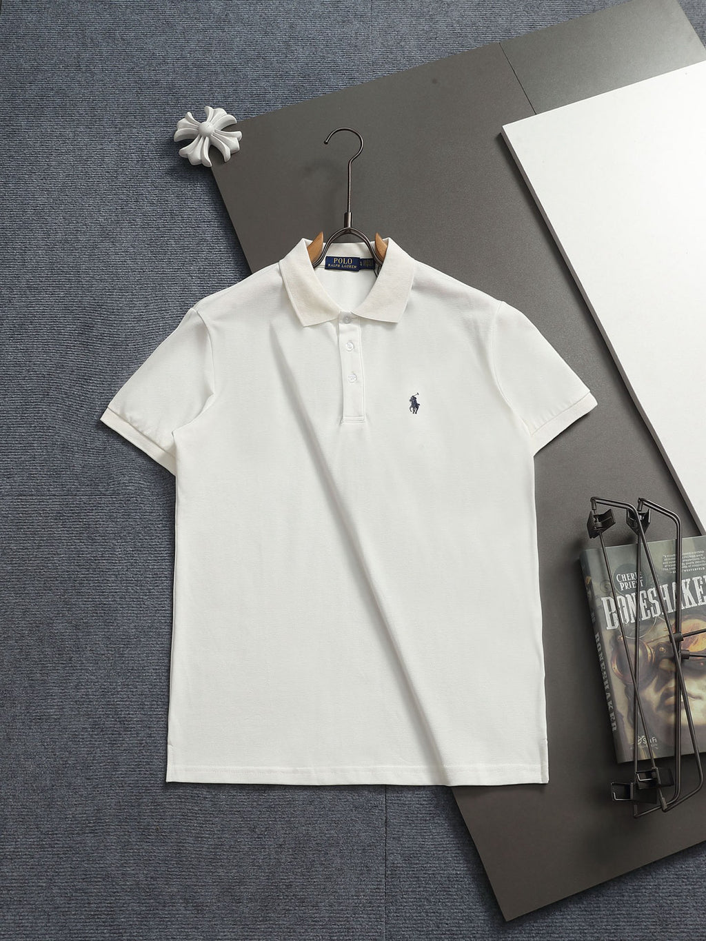 Ralph Lauren Men's White Short‑Sleeve Classic Polo Shirt With Embroidered Pony Logo