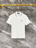 Ralph Lauren Men's Trim‑Detail Short‑Sleeve Piqué Polo Shirt With Black Pony Logo
