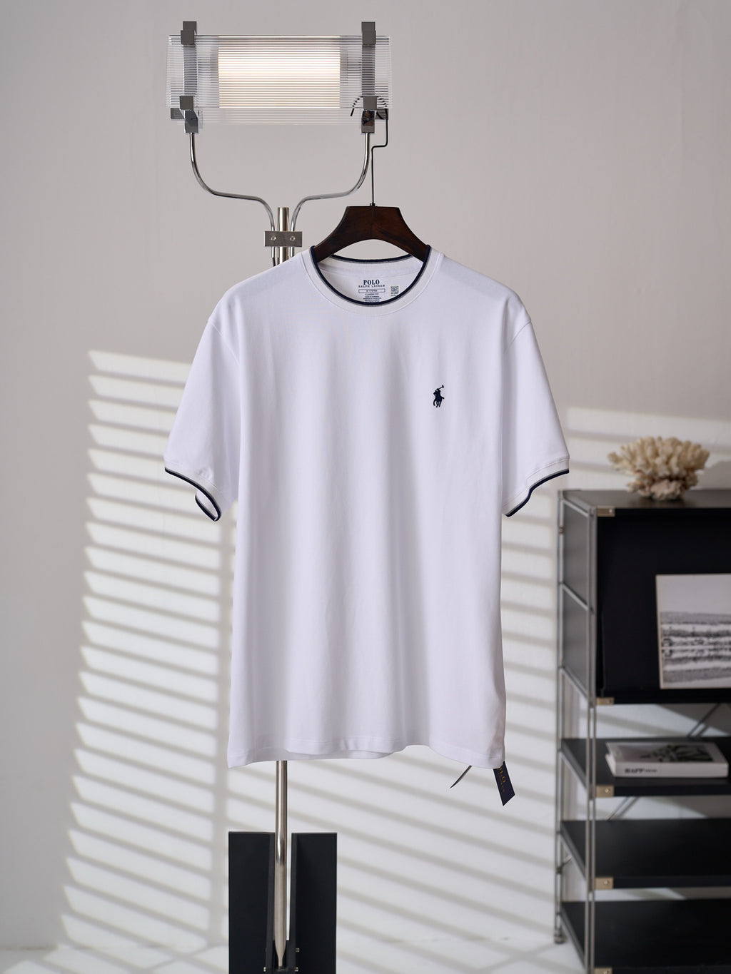 Polo Ralph Lauren Men's Contrast‑Trim Crew‑Neck Short‑Sleeve T‑Shirt, Navy Pony Embroidery