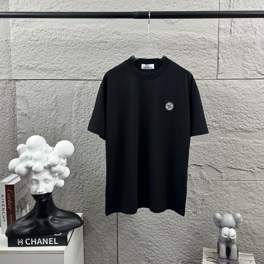 Stone Island Classic Compass Rose Woven Appliqué Badge T-Shirt - Left Chest Patch