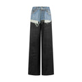 Acne Studios Patchwork Distressed Wide‑Leg Jeans