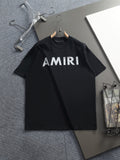 AMIRI Distressed Bold Logo Crew Neck Short‑Sleeve T‑Shirt