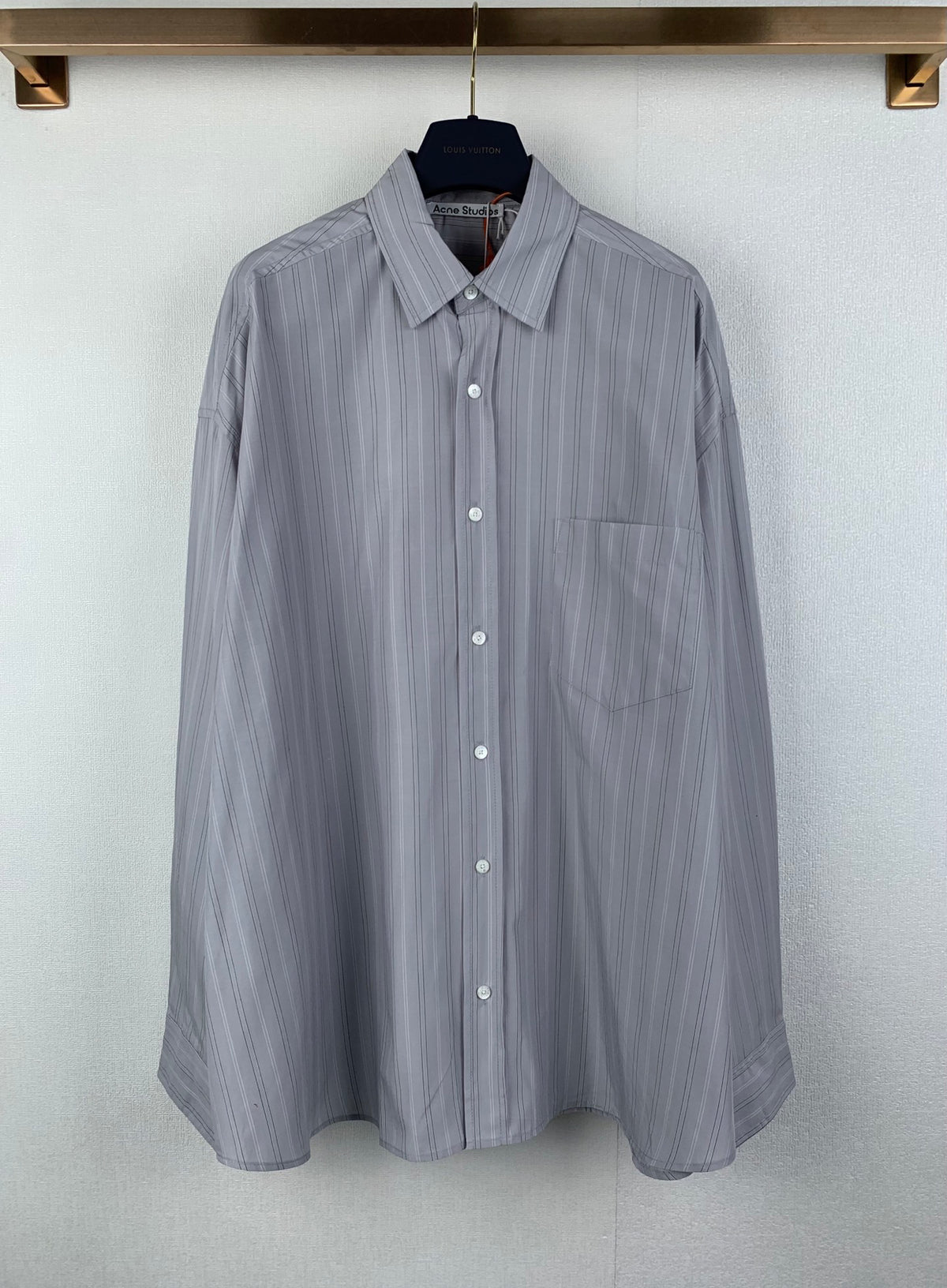 Acne Studios Oversized Long‑Sleeve Stripe Button‑Up Shirt