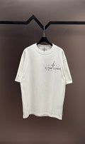 Stone Island Hand-Painted Graffiti T-Shirt with Compass Rose Back Print