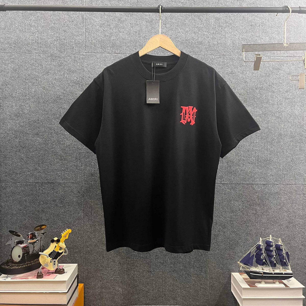 AMIRI Gothic MA Monogram Chest Graphic Short‑Sleeve Tee