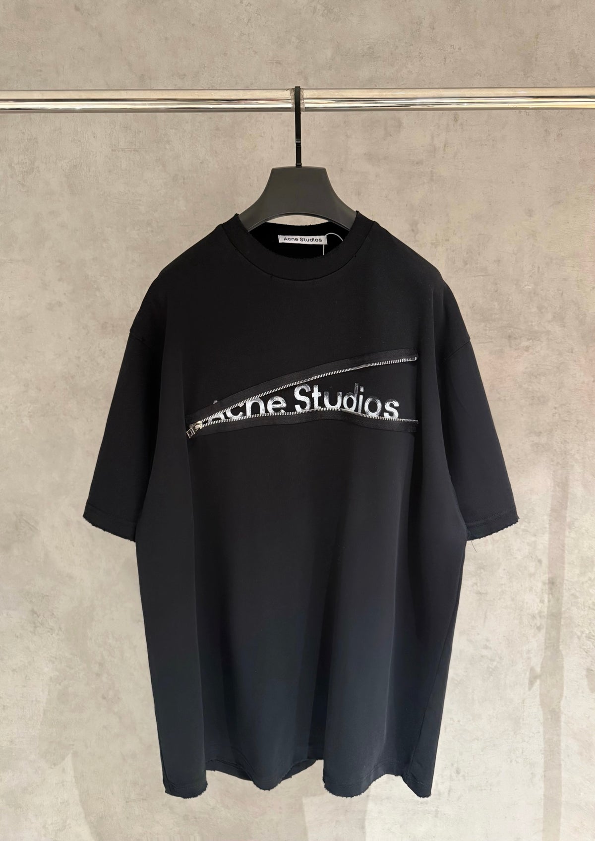 Acne Studios Zipper‑Detail Short‑Sleeve T‑Shirt