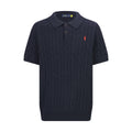 Polo Ralph Lauren Men’s Cable‑Knit Short‑Sleeve Polo Shirt With Navy Pony Embroidery