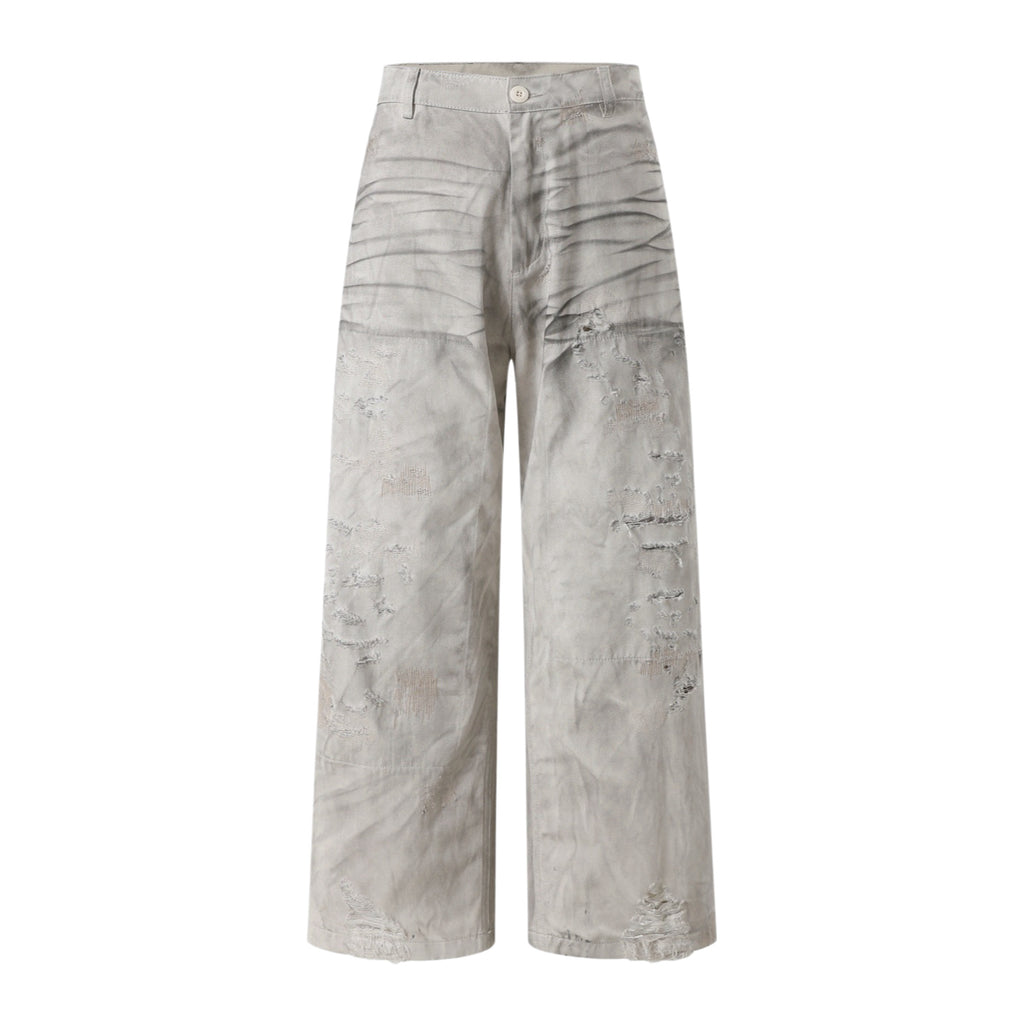 Acne Studios Distressed Washed‑Out Wide‑Leg Trousers