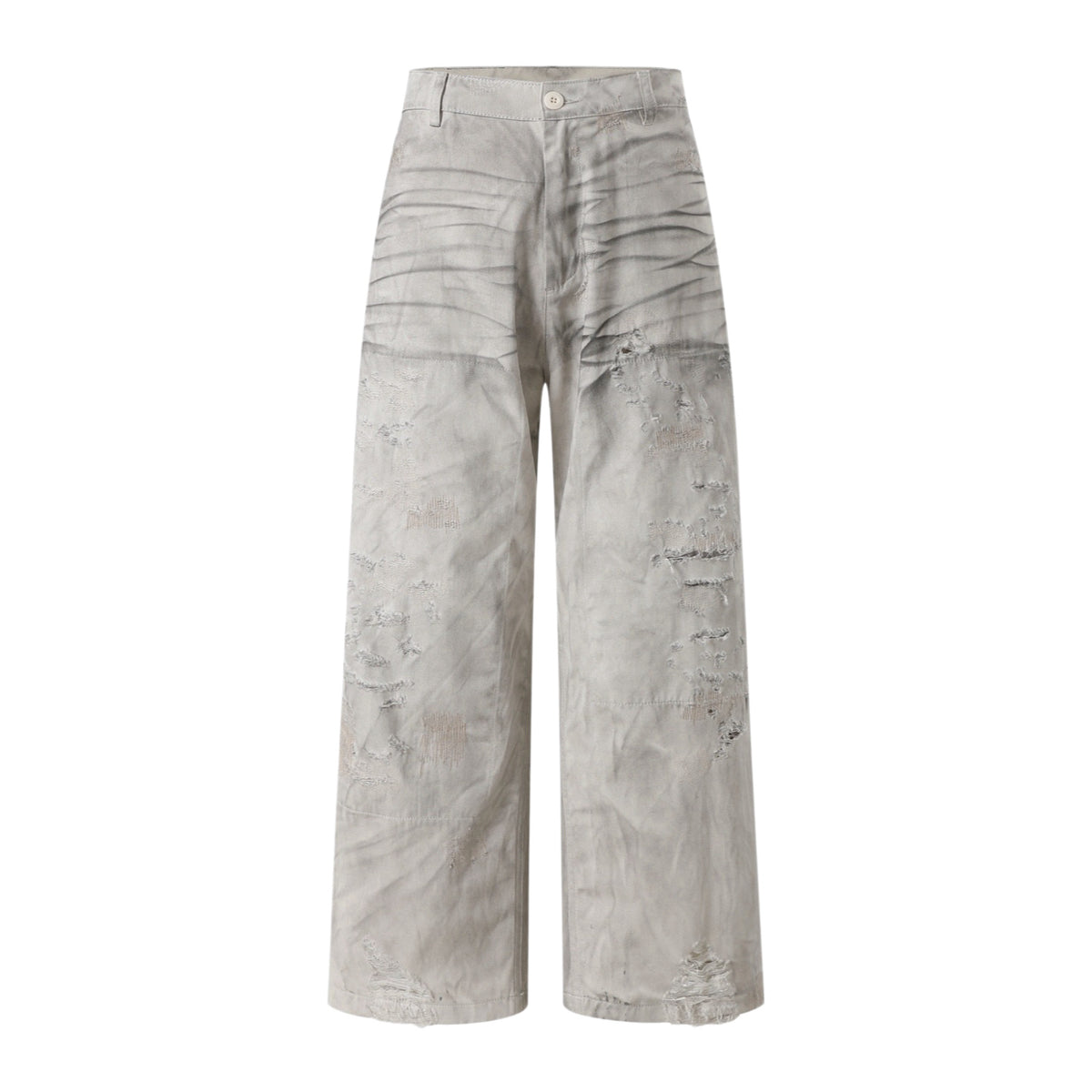 Acne Studios Distressed Washed‑Out Wide‑Leg Trousers