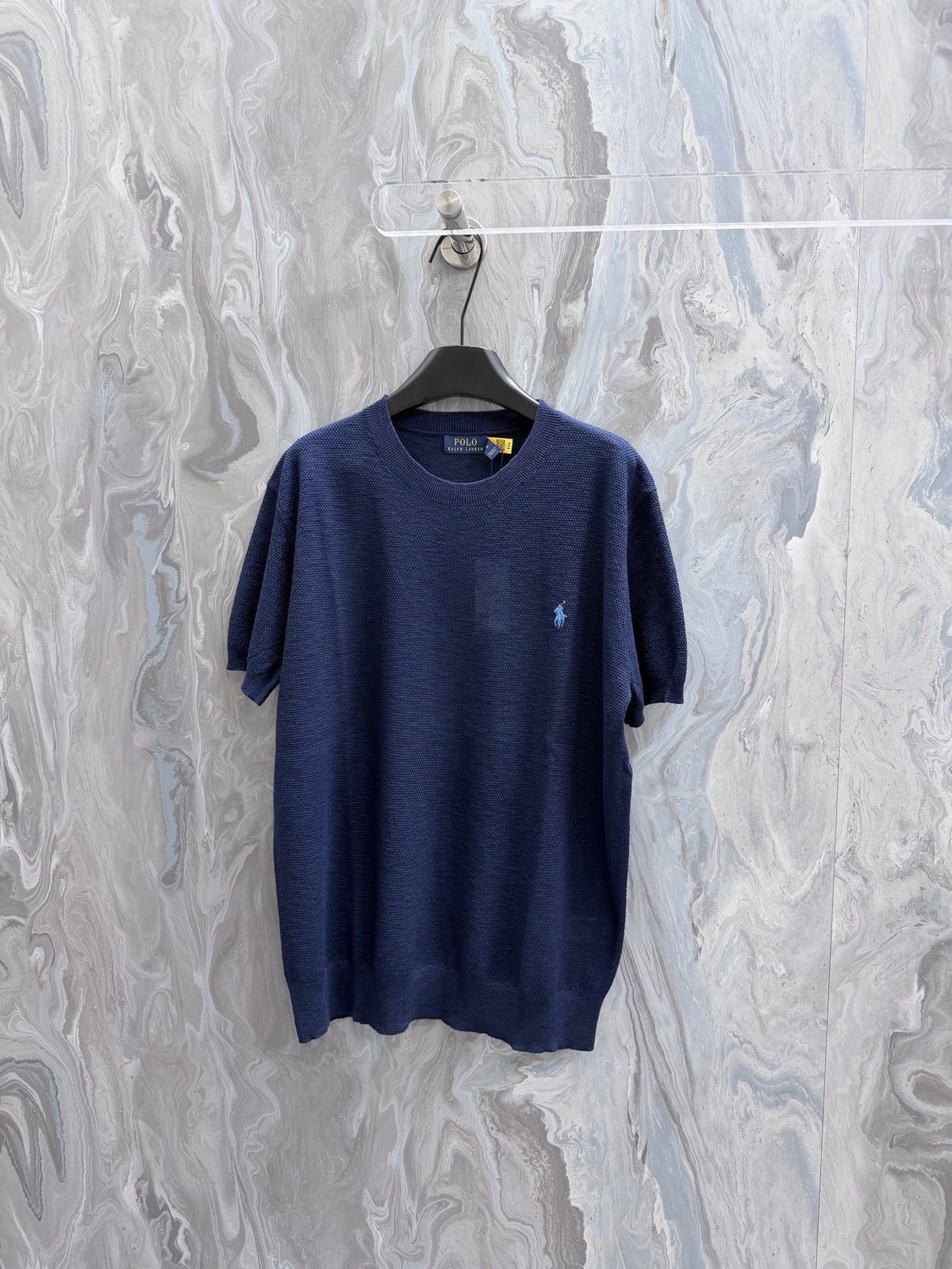 Ralph Lauren Men's Waffle‑Knit Crew Neck Short‑Sleeve T‑Shirt