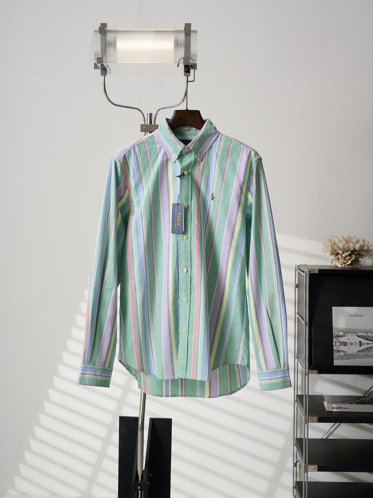 Ralph Lauren Men's Long‑Sleeve Vertical Striped Button‑Down Shirt