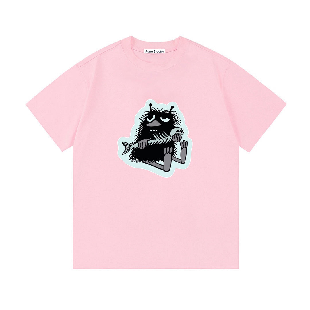 Acne Studios Cartoon Monster‑Print Short‑Sleeve T‑Shirt