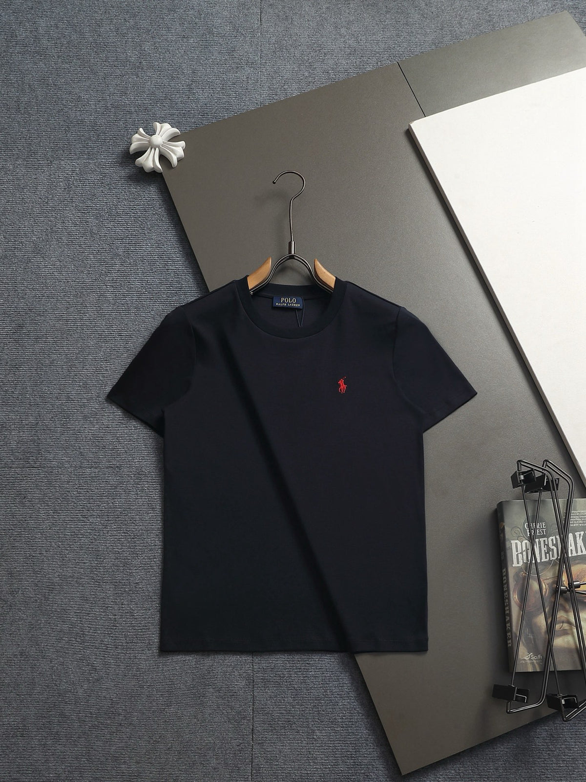 Ralph Lauren Men's Crew‑Neck Short‑Sleeve T‑Shirt With Black Pony Logo