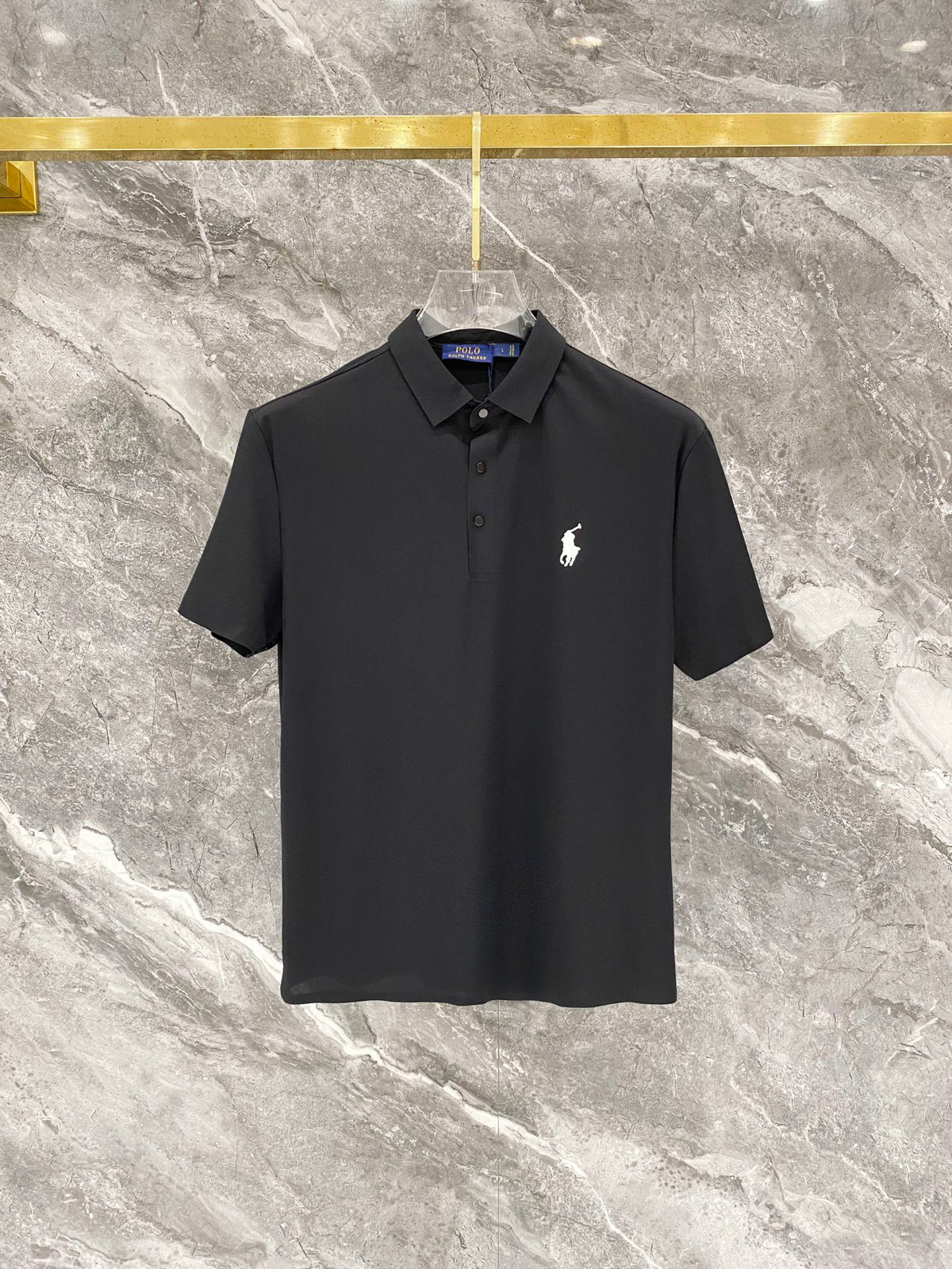 Ralph Lauren Men's Solid Short‑Sleeve Piqué Polo Shirt With Small Black Pony Logo