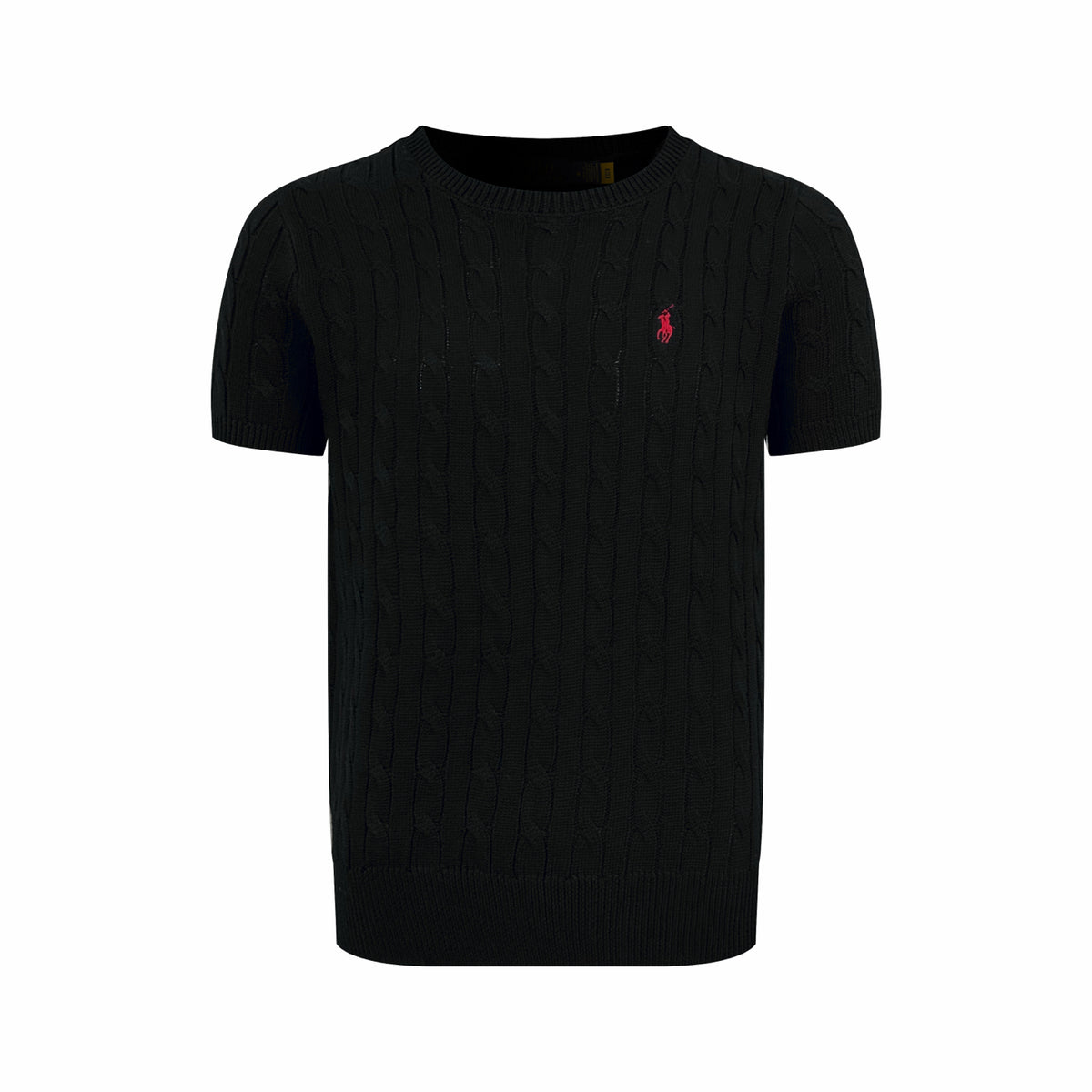 Ralph Lauren Men's Short‑Sleeve Cable‑Knit Crew Neck Sweater