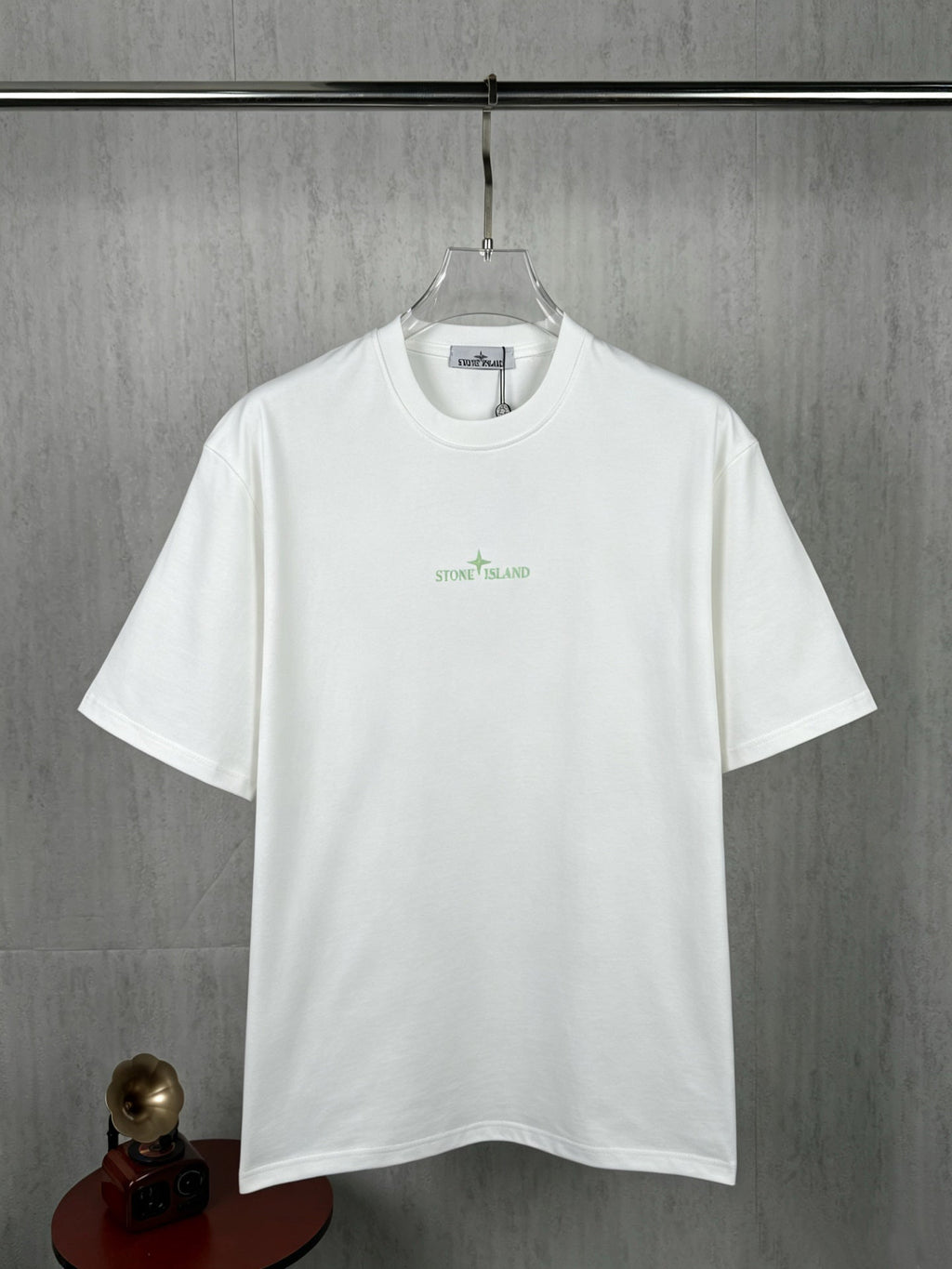 Stone Island Essentials Small Green Compass Logo Print Crew Neck T-Shirt