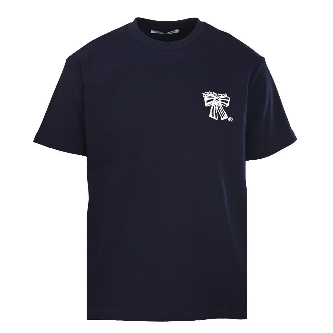 Acne Studios Bow‑Graphic Heather‑Grey Oversized Crew‑Neck T‑Shirt
