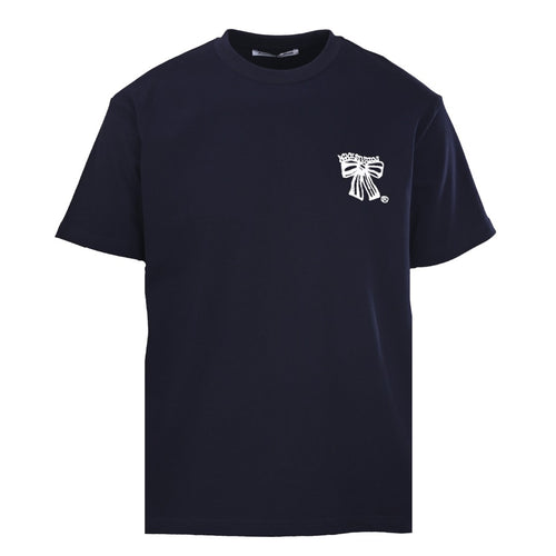 Acne Studios Bow‑Graphic Heather‑Grey Oversized Crew‑Neck T‑Shirt