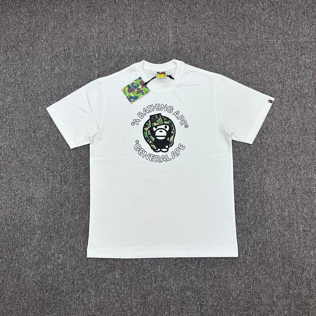 BAPE SS26 General Ape T-Shirt — White / Black