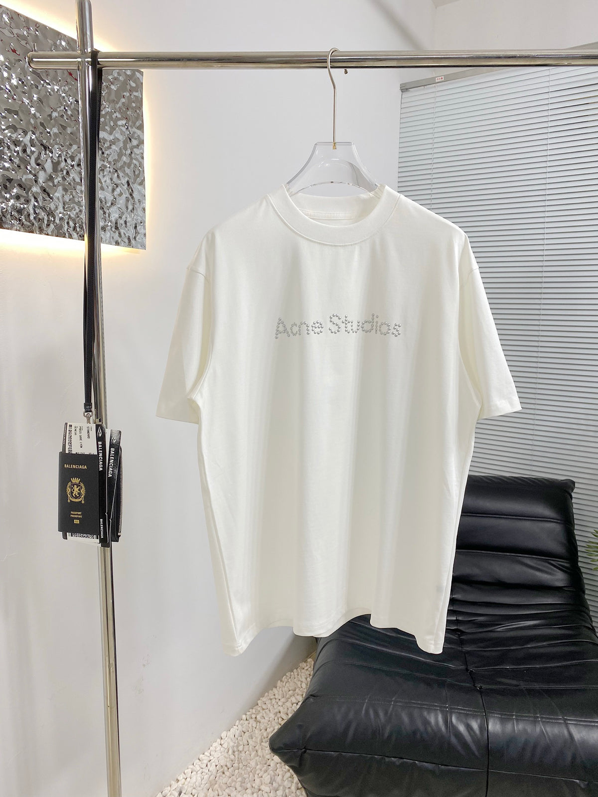 Acne Studios Short‑Sleeve Beaded Logo T‑Shirt