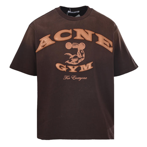 Acne Studios Gym‑Theme Varsity‑Graphic Oversized Crew‑Neck T‑Shirt