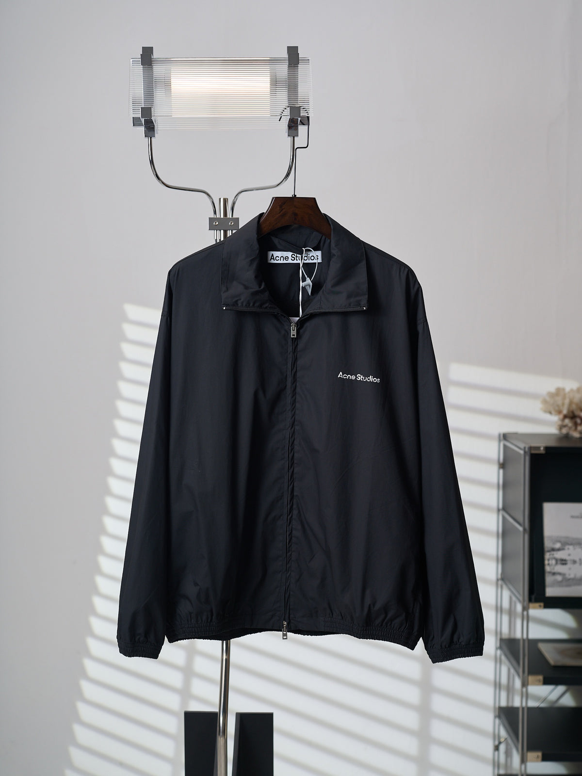 Acne Studios Unisex Zip‑Up Stand‑Collared Windbreaker Jacket