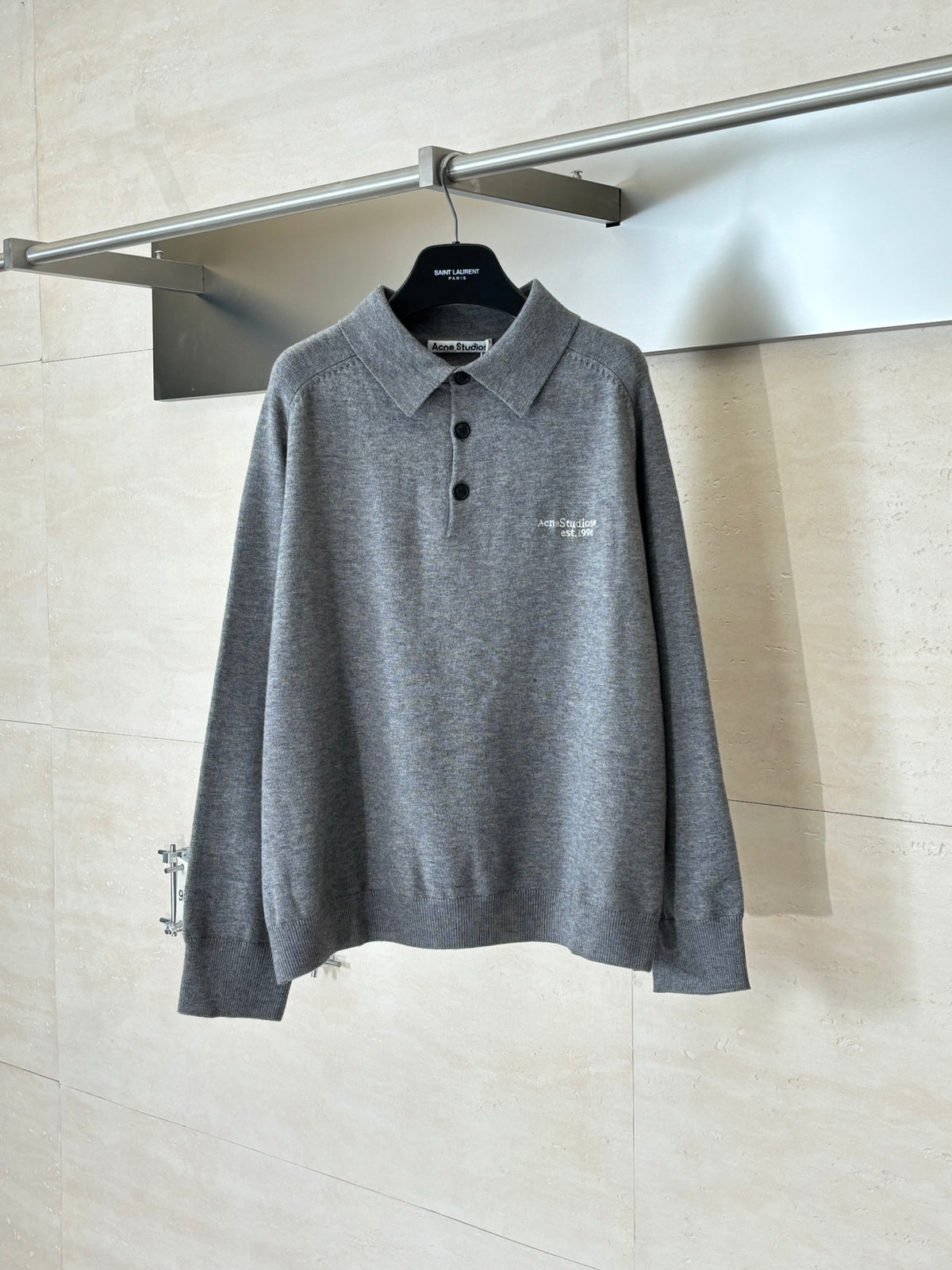 Acne Studios Knitted Long‑Sleeve Polo Sweater