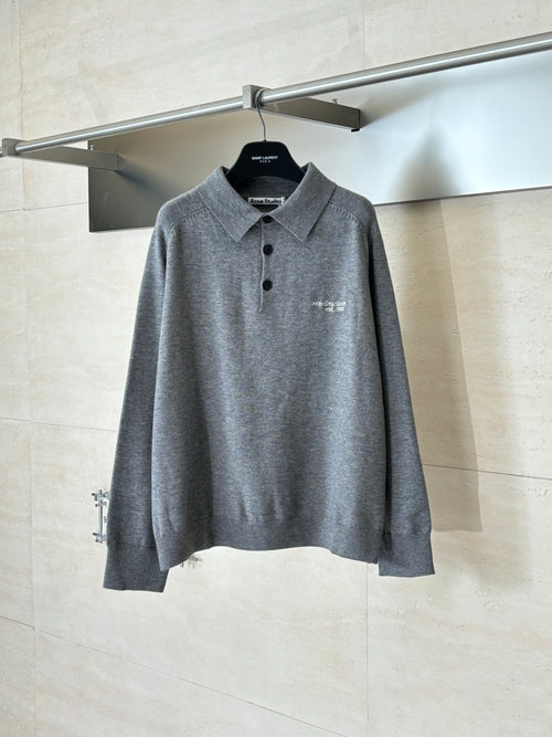 Acne Studios Knitted Long‑Sleeve Polo Sweater