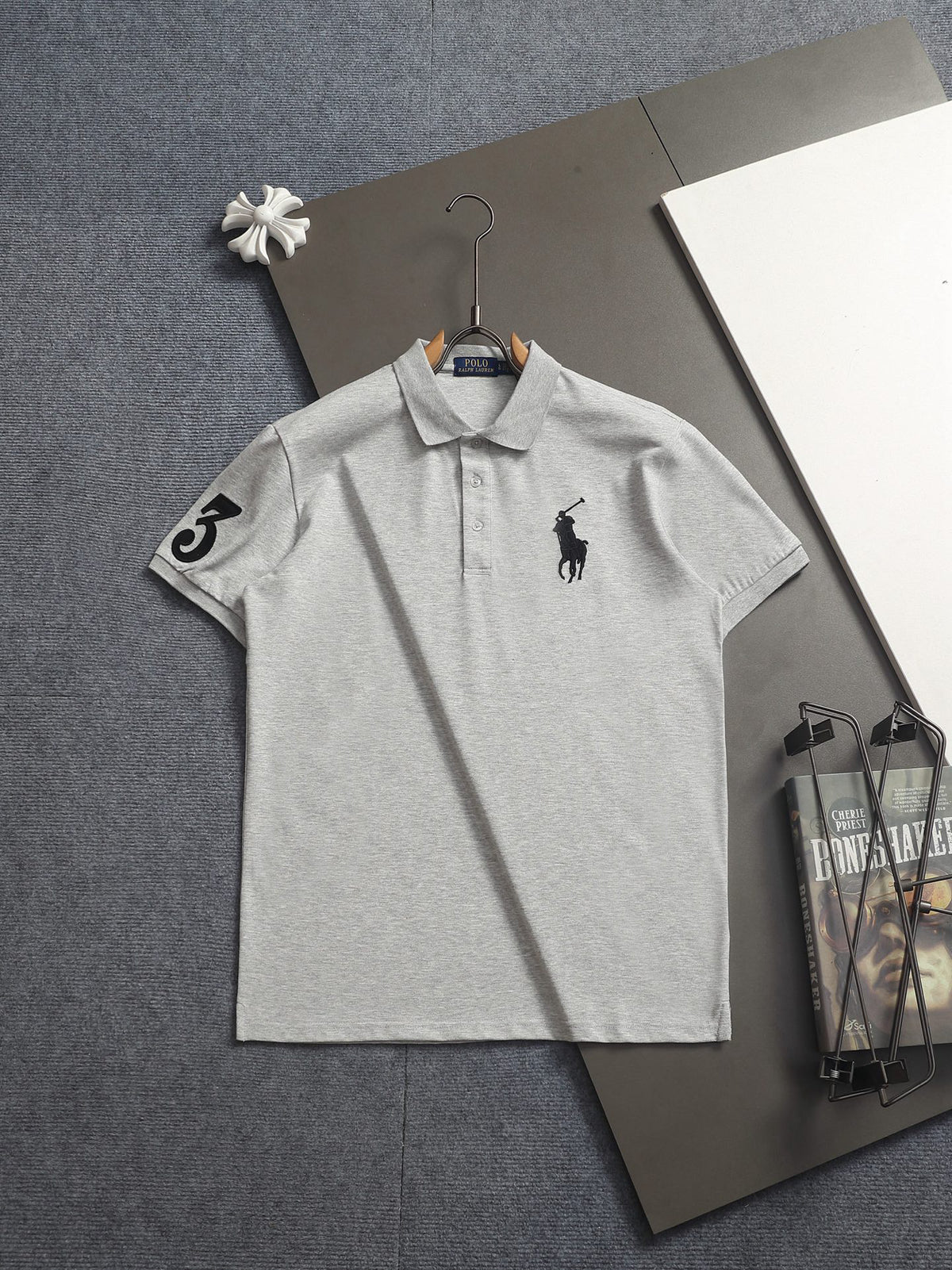 Ralph Lauren Men's Big Pony Short‑Sleeve Polo Shirt With Number‑3 Sleeve Logo