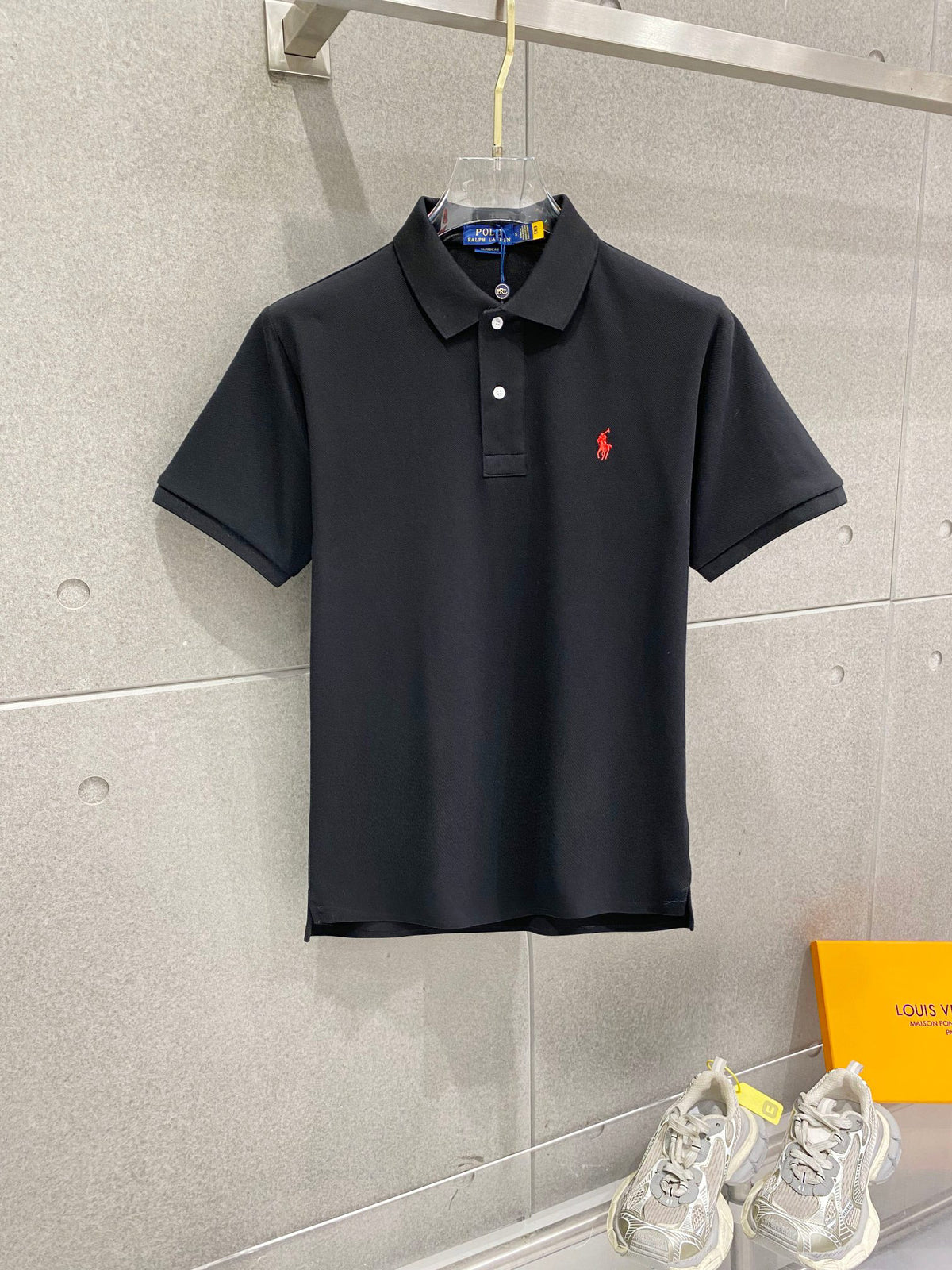 Men's Pique Short‑Sleeve Polo Shirt Small Horse Embroidery Solid White Casual Top