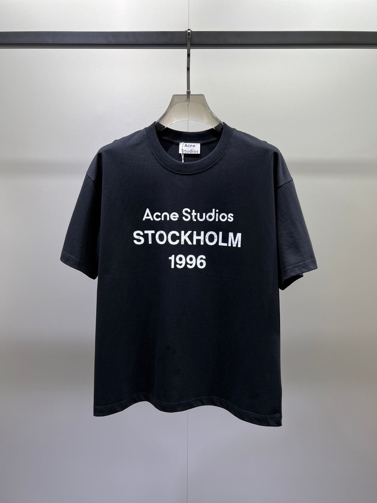 Acne Studios Stockholm 1996 Front Print Crew‑Neck Short‑Sleeve T‑Shirt