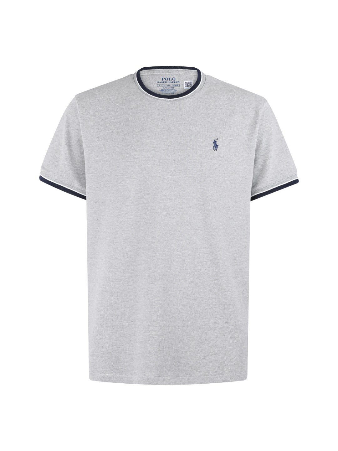 Men's Ringer‑Trim Crew‑Neck Short‑Sleeve T‑Shirt, Small Pony Embroidery