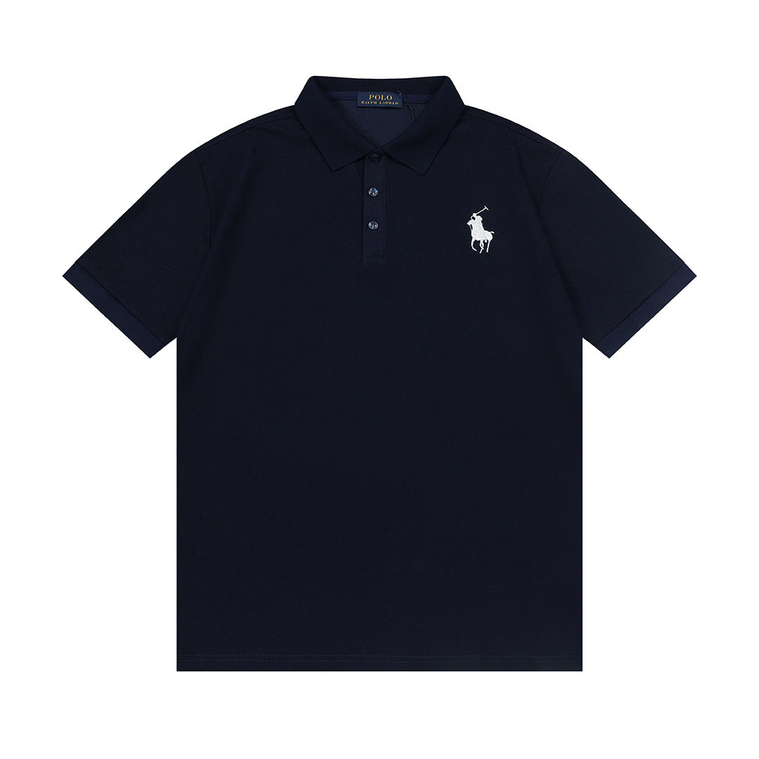 Ralph Lauren Men's Classic Short‑Sleeve Piqué Polo Shirt With Large Black Pony Logo