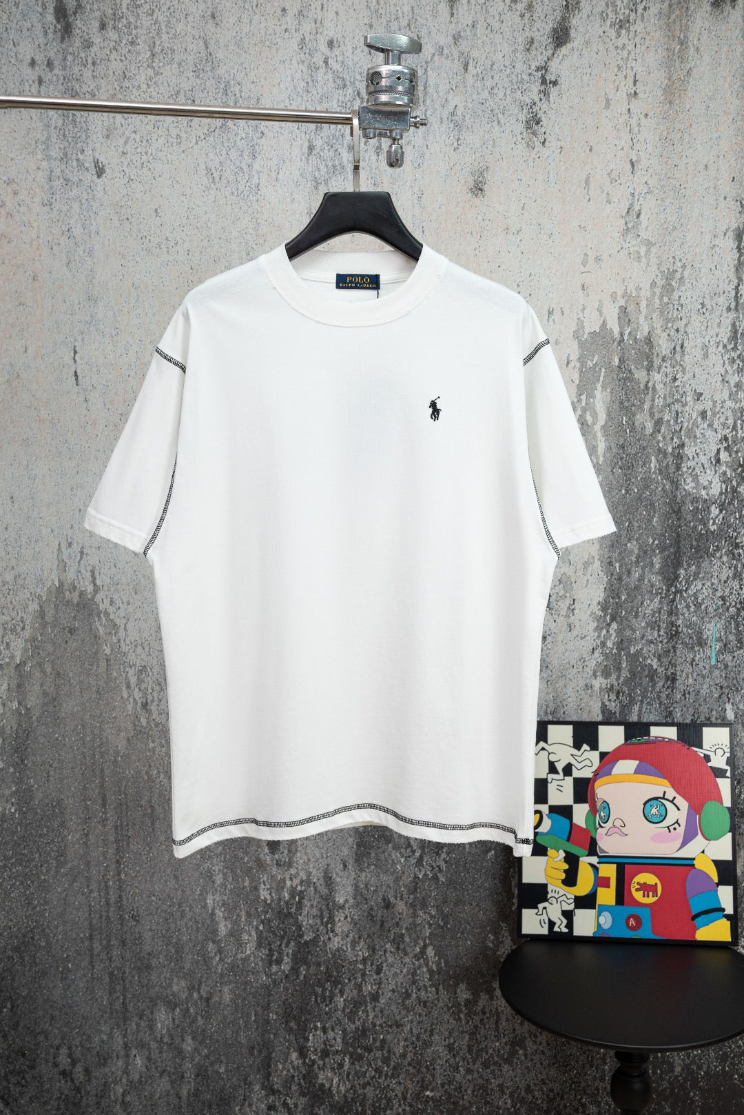 Men's Short‑Sleeve Crew Neck Cotton T‑Shirt with Pony Embroidery