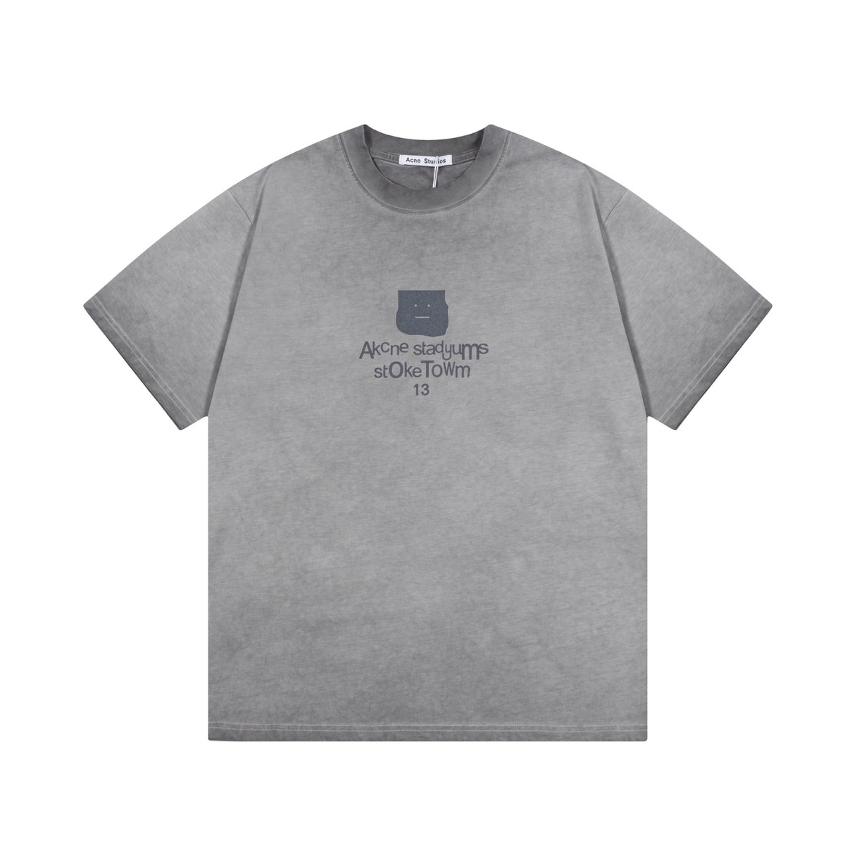Acne Studios Short‑Sleeve Washed Face Graphic T‑Shirt