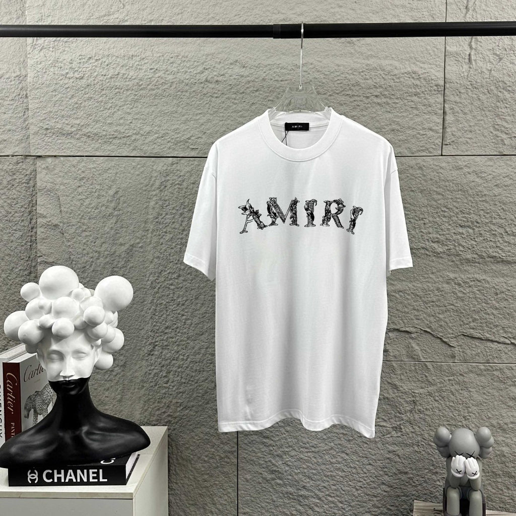 AMIRI Ornate Logo Graphic Crew-Neck Short-Sleeve T-Shirt